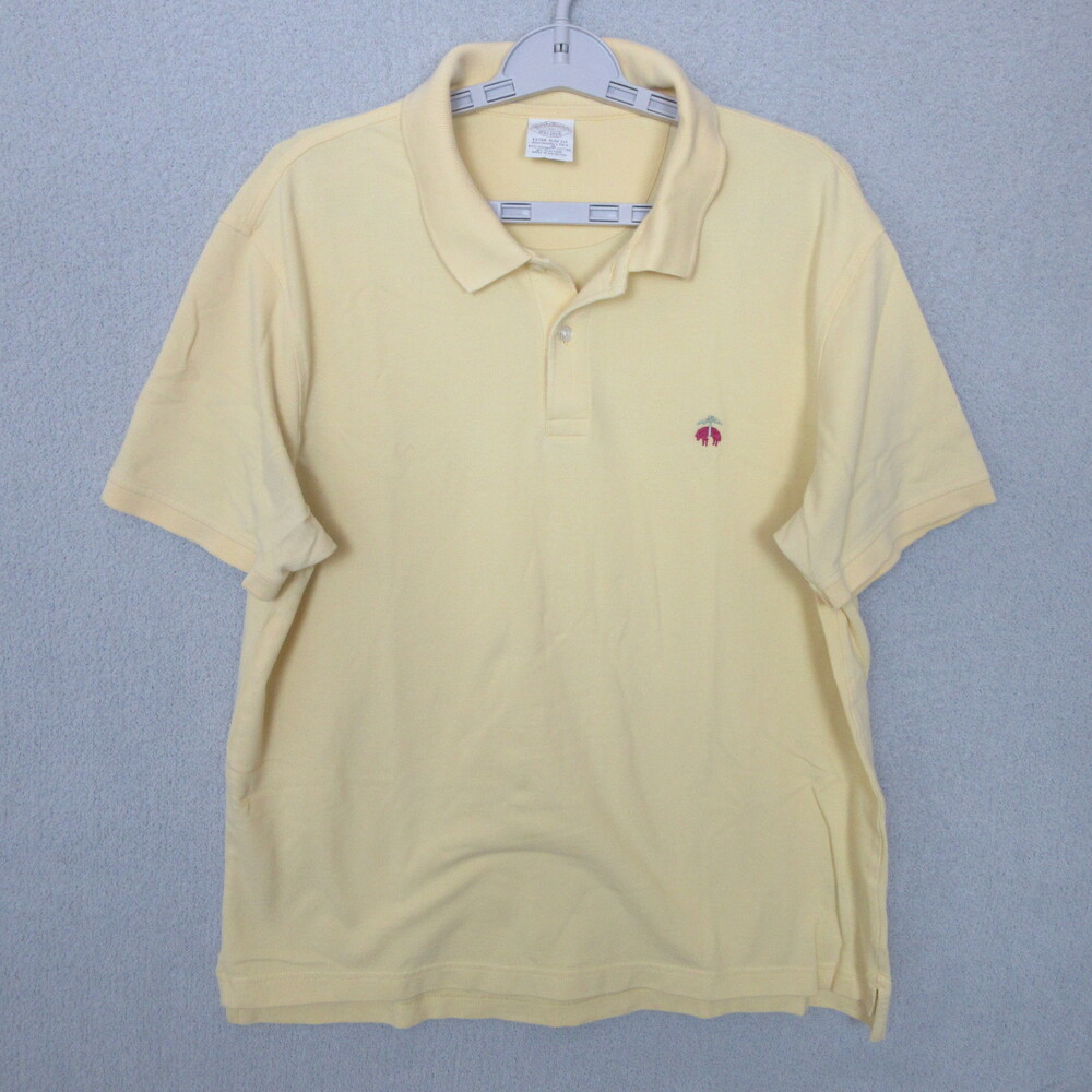 Brooks Brothers Polo Shirt Mens XL Light Yellow Performance Extra Slim Cotton